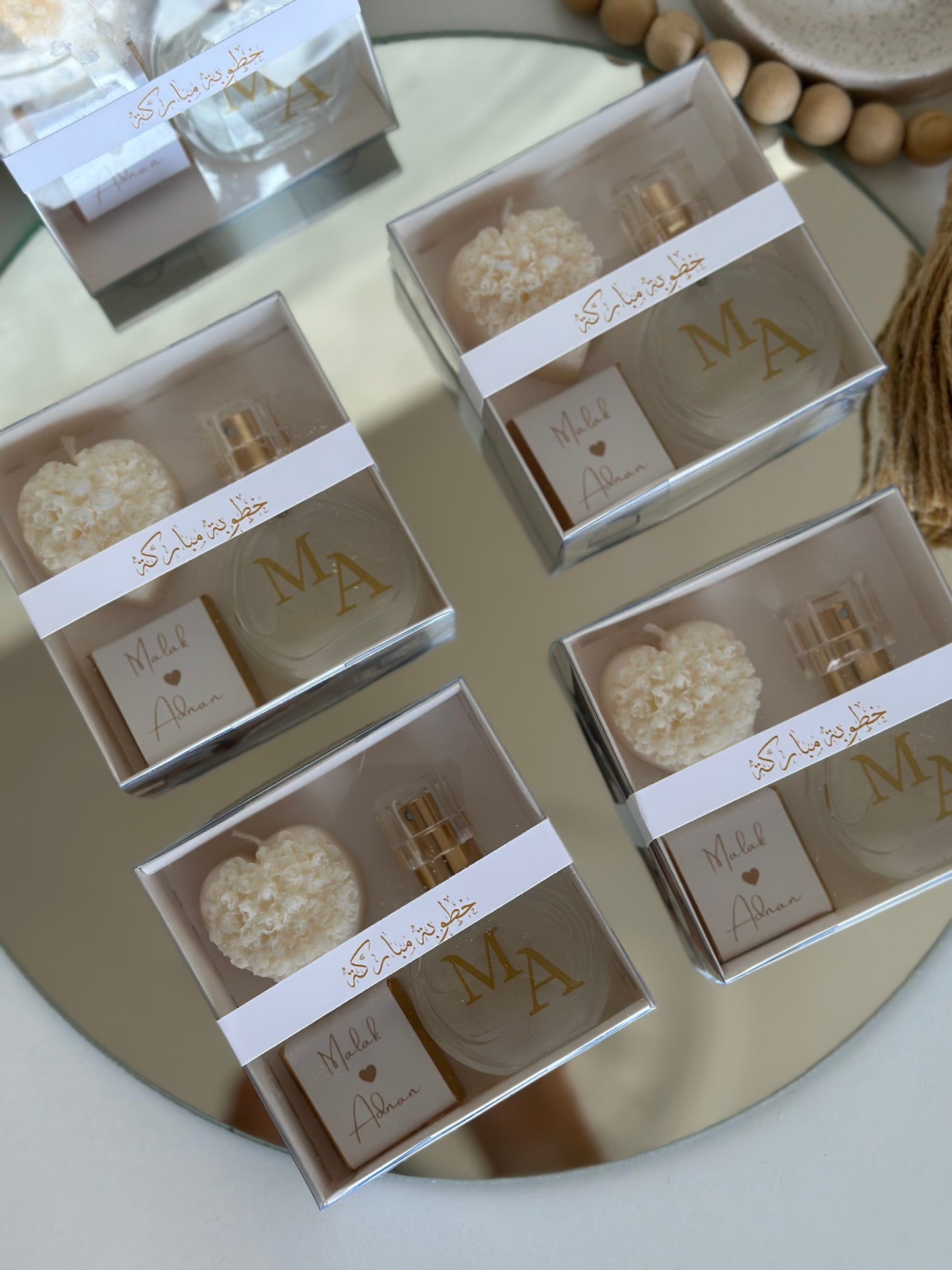 Box  Parfum, chocolat et bougie coeur