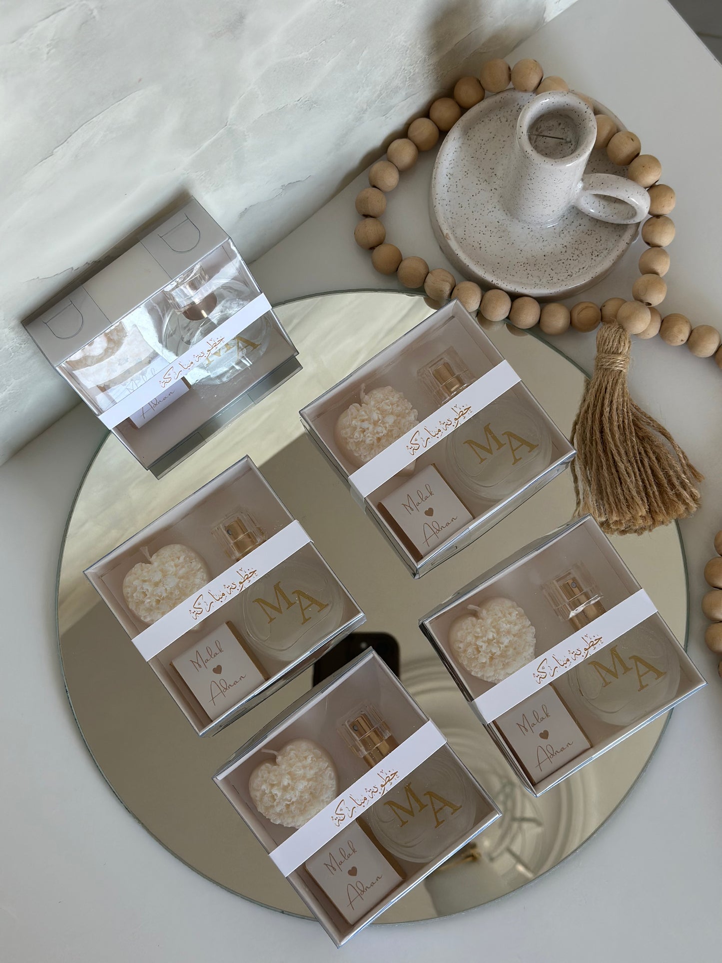 Box  Parfum, chocolat et bougie coeur