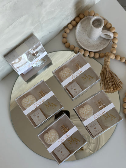 Box  Parfum, chocolat et bougie coeur