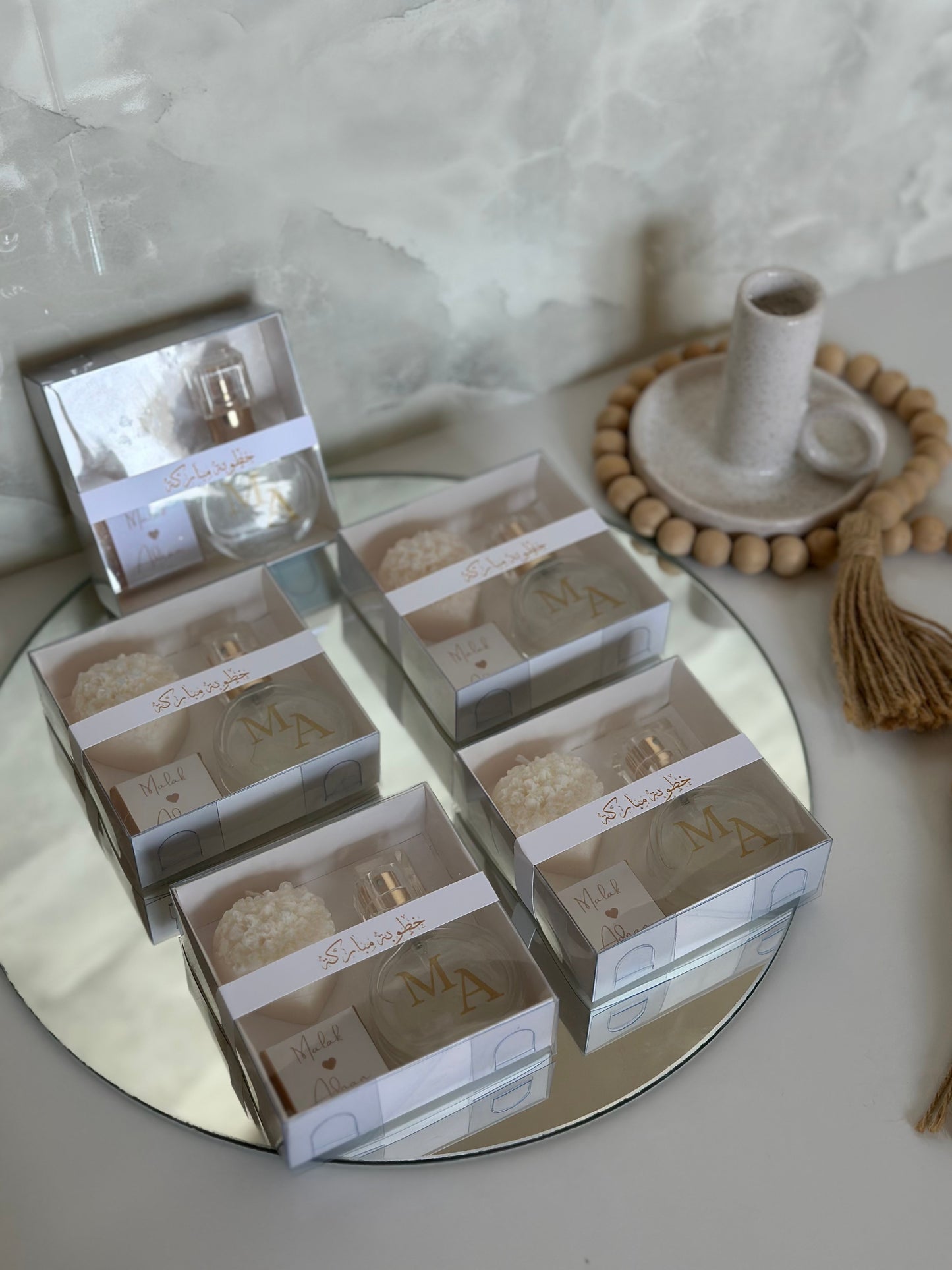Box  Parfum, chocolat et bougie coeur