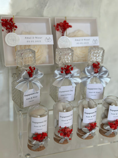BoX Pivoine, Bouteille et Fiole Dragées