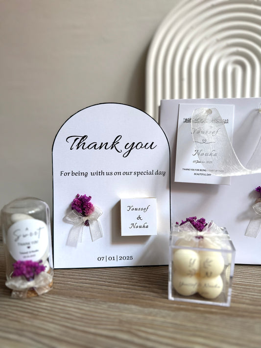 Carte Chocolat, Fiole Dragées, Bougie Bubble et Sac