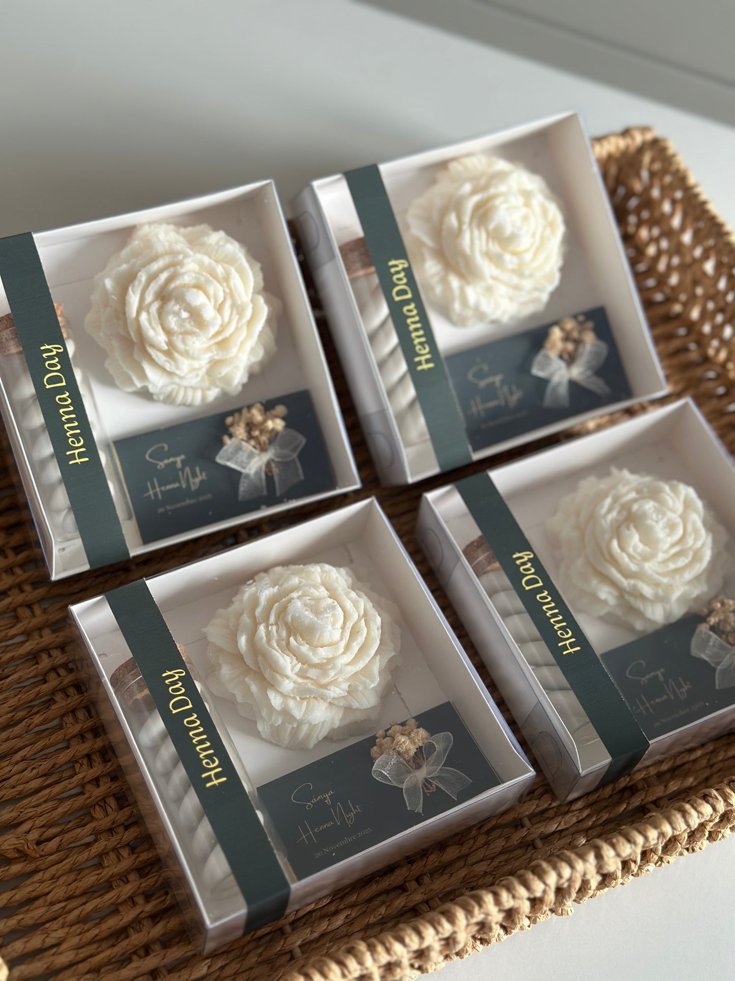 Box Pivoine - Chocolat - Fiole Dragées