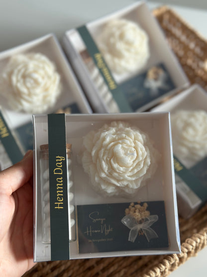 Box Pivoine - Chocolat - Fiole Dragées