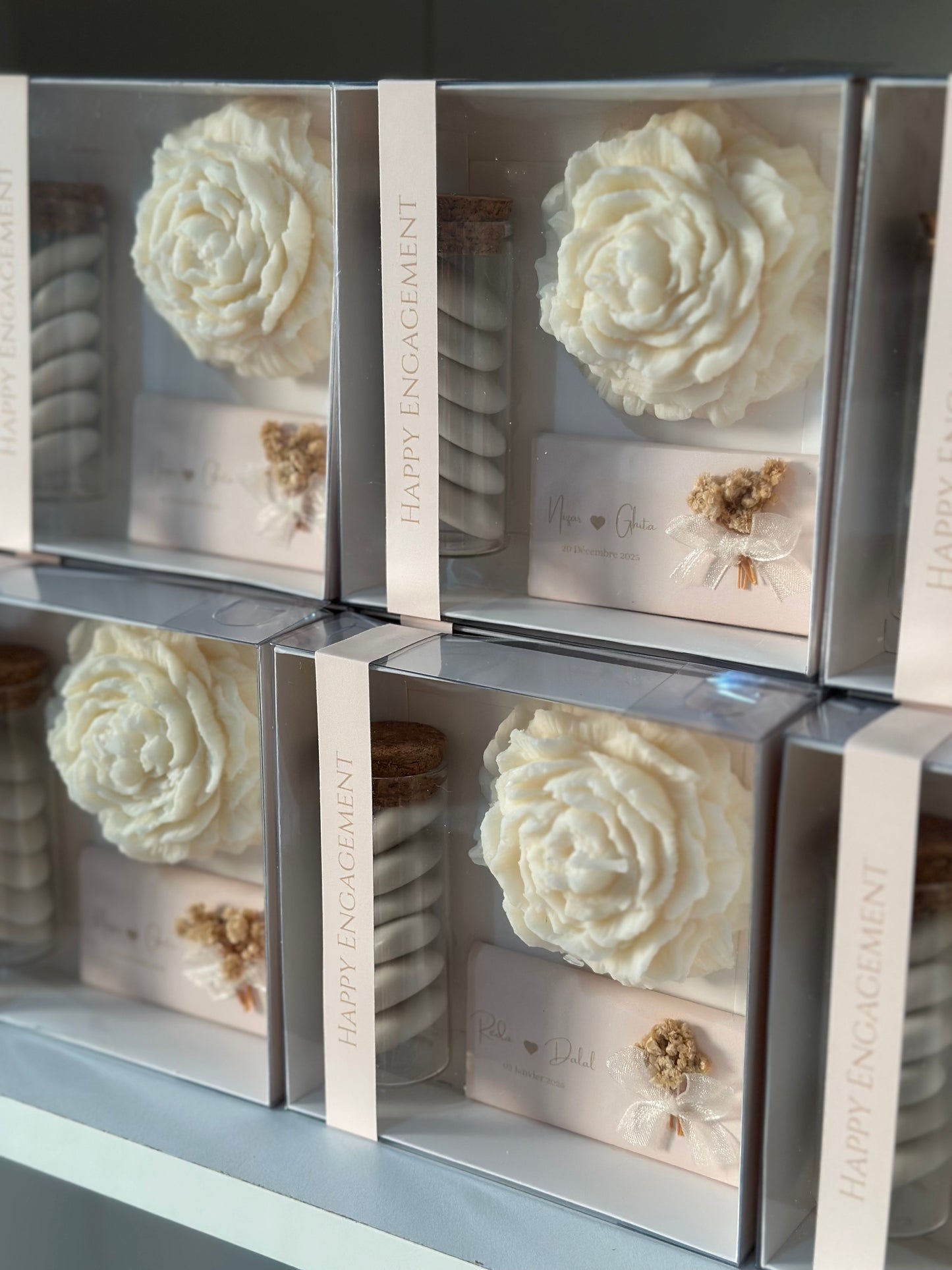 Box Pivoine, chocolat et Fiole Dragées